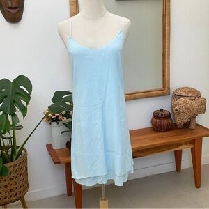 Mango baby blue spaghetti strap dress